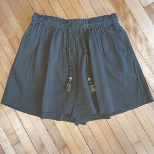 FAHERTY Marina Seersucker Shorts Organic Cotton Pull On Army Olive Green